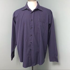 JOSEPH & FEISS long sleeve plaid button down shirt men’s size XL office wear